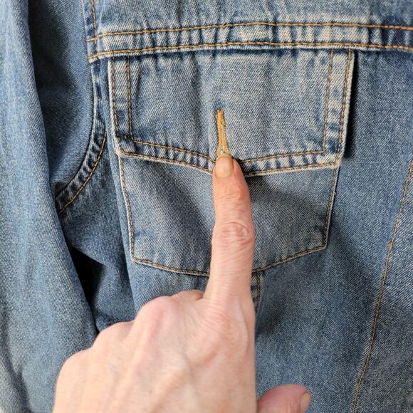 Tommy Hilfiger TOMMY JEANS Vintage 90s Blue Jean Denim Jacket Adult Large L - Picture 4 of 6